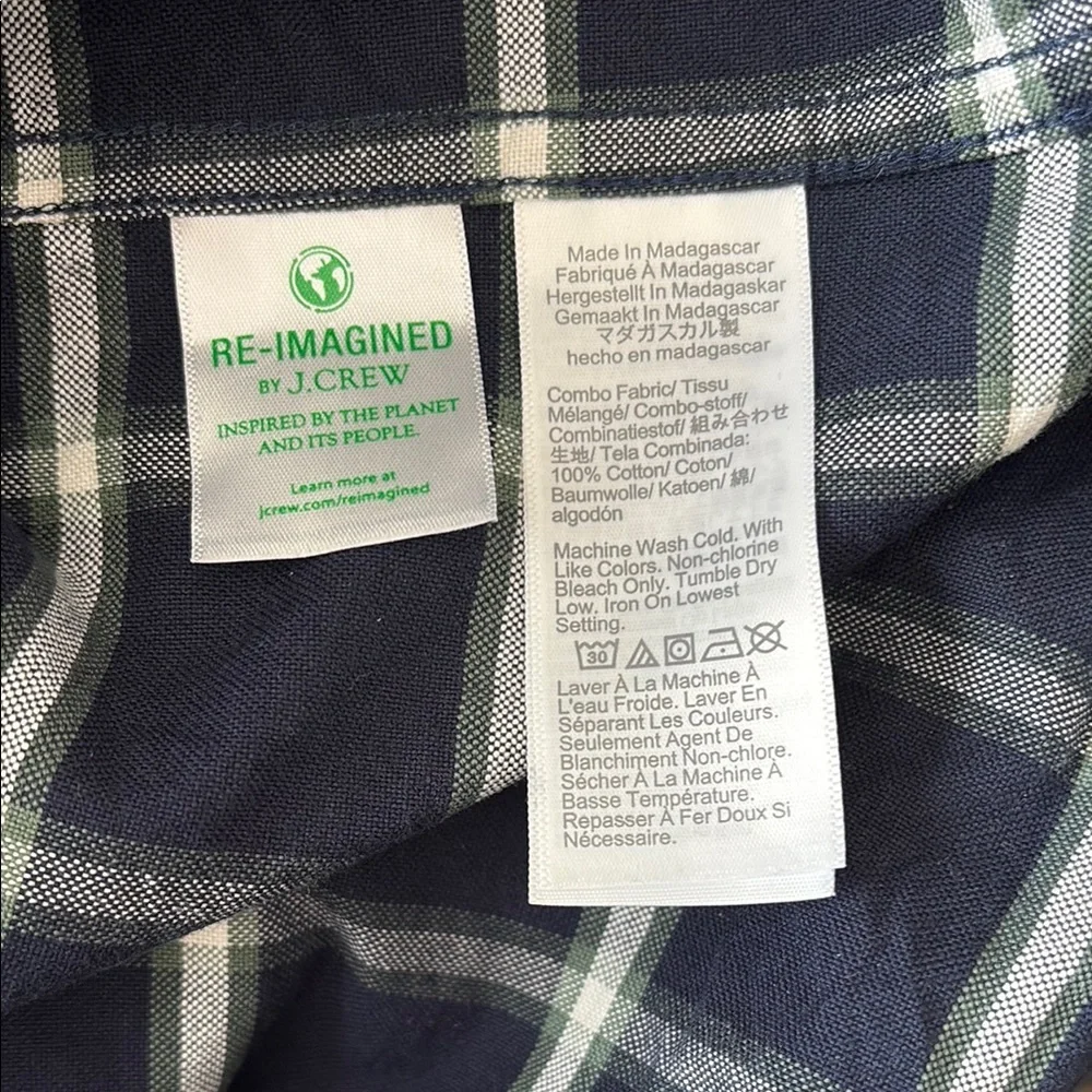 J. Crew Black Checkered Men's Shirt. XL